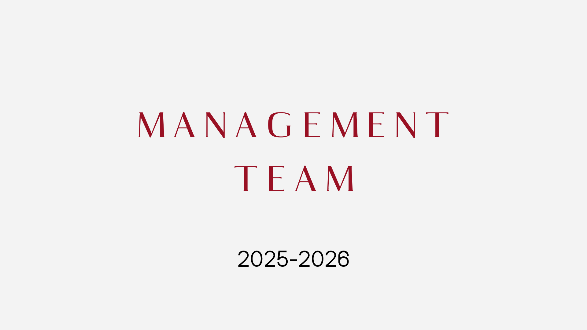 Management Team 2025-26